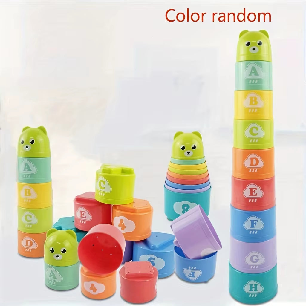 1PC Hildren'S Educational Stacking Cups, Rainbow Tower Children'S Toys, Children'S Ring Stacking Cups, Beach Toy Gifts
