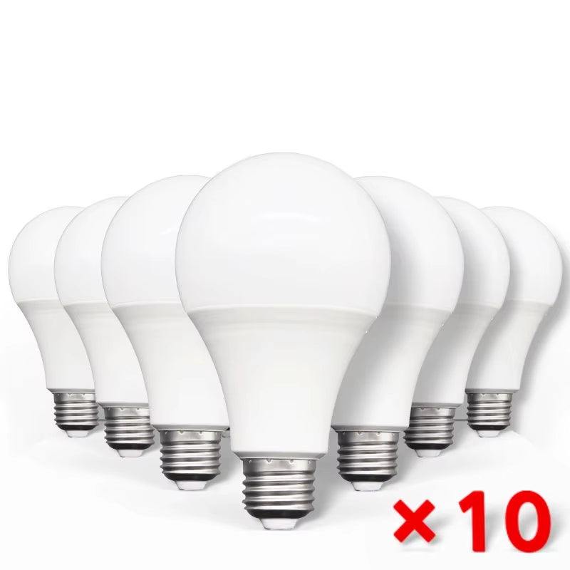 10Pcs LED Bulb Lamps E27 AC220V 240V Light Bulb Real Power 20W 18W 15W 12W 9W 5W 3W Lampada Living Room Home LED Bombilla