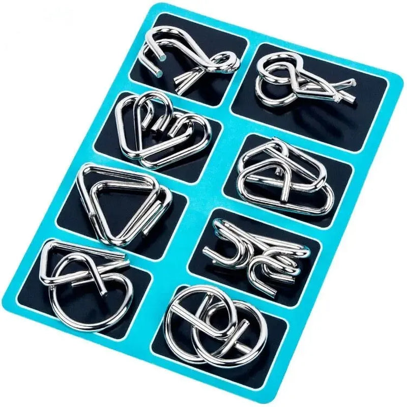 8 Pcs Montessori Series Metal Educational Toys Intelligence Interactive Game Unlock Widgets Kids Stress Relief Unique Toy