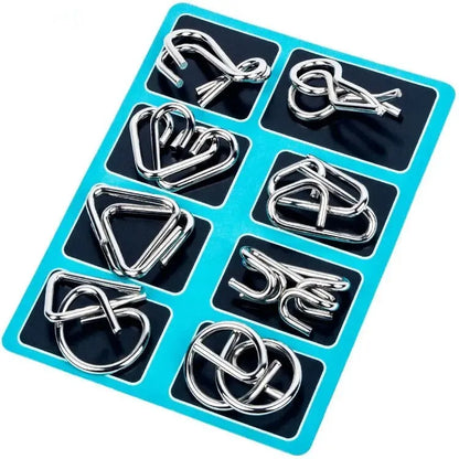 8 Pcs Montessori Series Metal Educational Toys Intelligence Interactive Game Unlock Widgets Kids Stress Relief Unique Toy