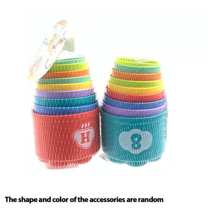 1PC Hildren'S Educational Stacking Cups, Rainbow Tower Children'S Toys, Children'S Ring Stacking Cups, Beach Toy Gifts